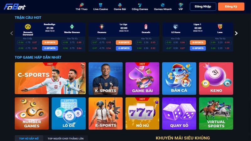 Nhà cái Fabet Đa dạng sản phẩm cá cược tại nhà cái Fabet